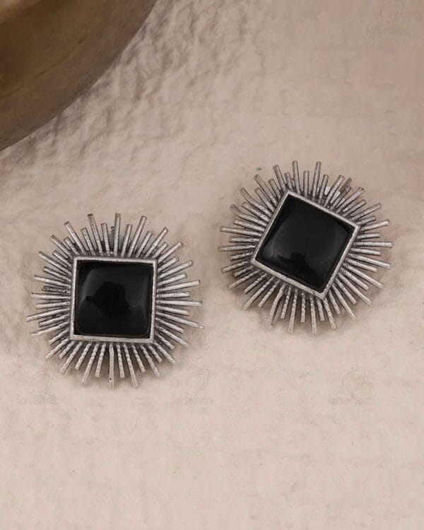 Aditi Black Stud Earrings