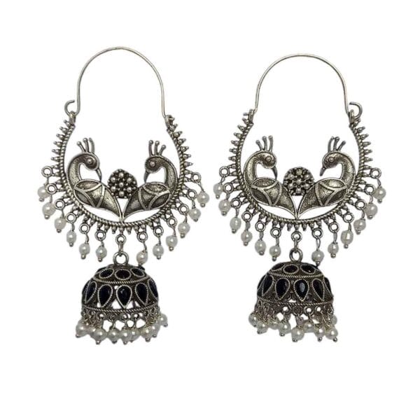 Divya Jhumki Earrings Black - Image 2
