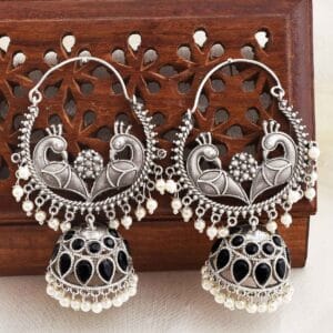 Divya Jhumki Earrings Black