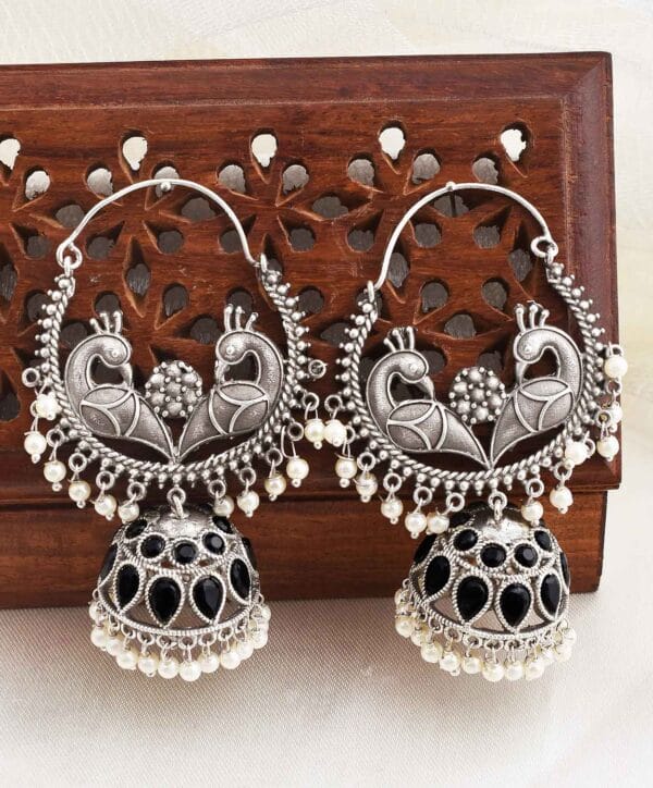 Divya Jhumki Earrings Black
