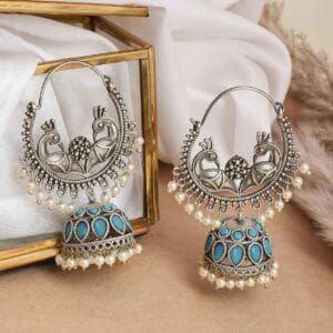 Divya Jhumki Earrings Turquoise