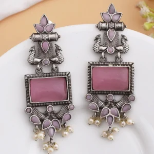 Shubh Long Dangler Earrings Pink